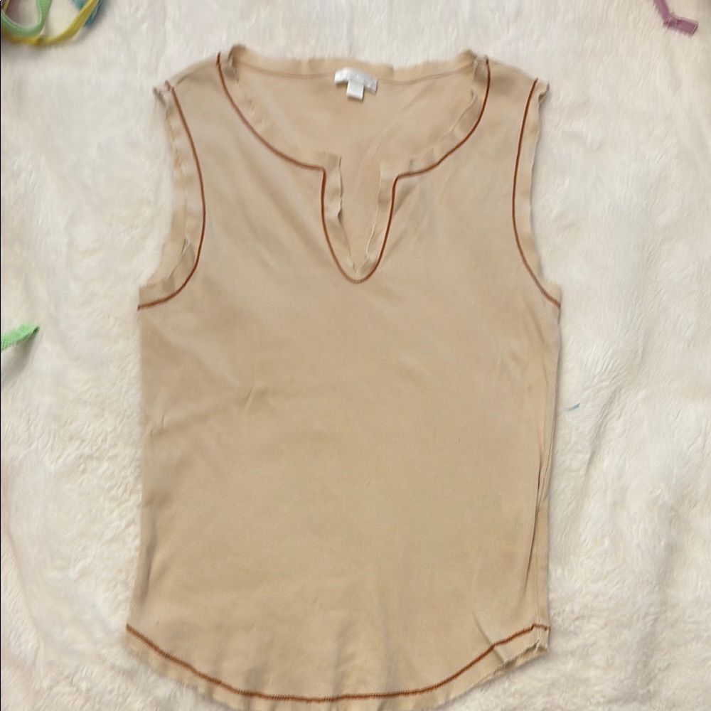 Bebe Casual Beige Sleeveless Top